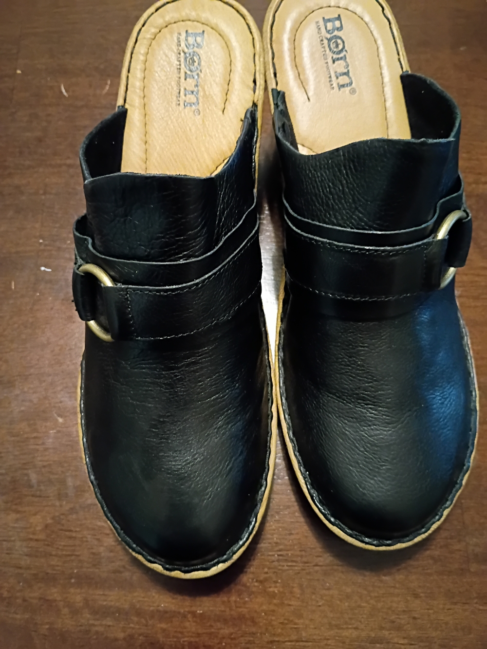 Born Women’s Black Leather Slip-On Clog Size 10M